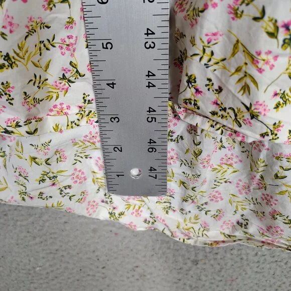 J.Crew Maxi Dress Women's 4 White Pink Meadow Floral Poplin Back-Cutout Cottage - Picture 11 of 13
